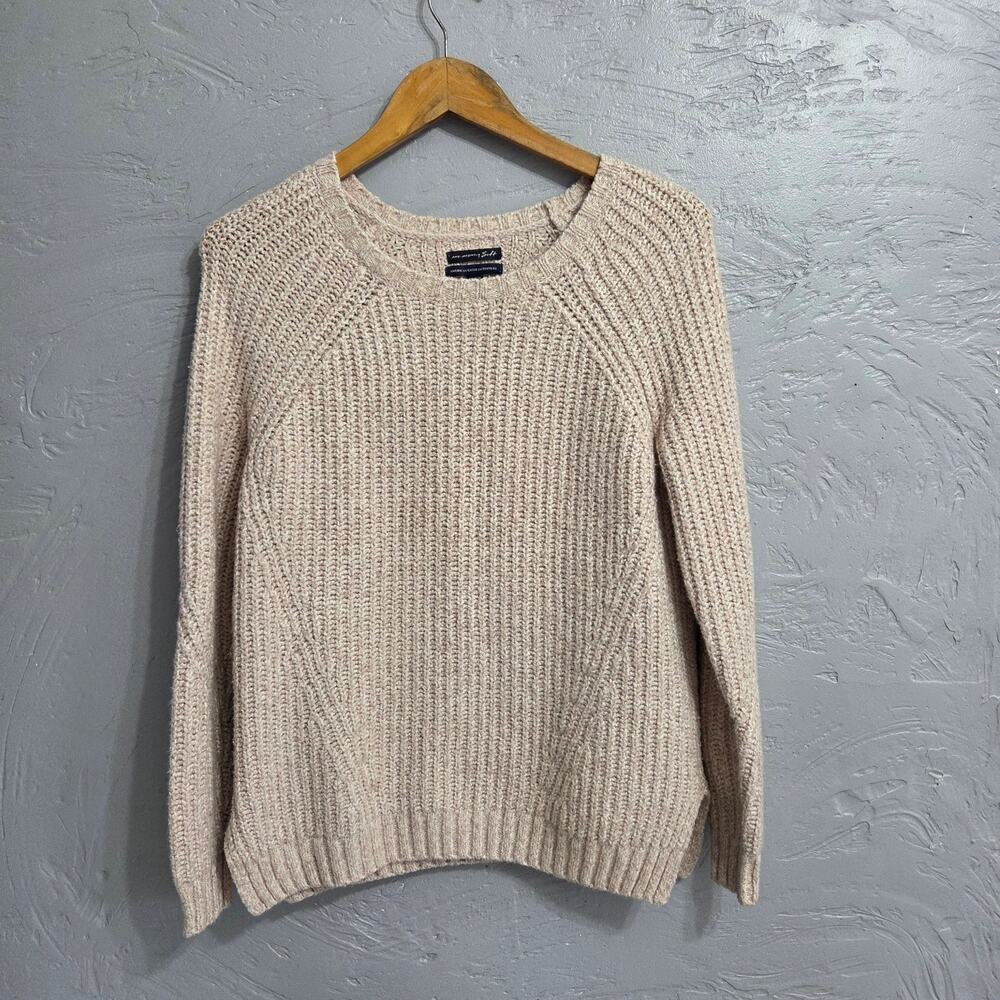 American Eagle Soft Woman's Crewneck Pink Sweater size M